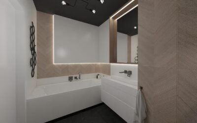 Łazienka czarno-biała