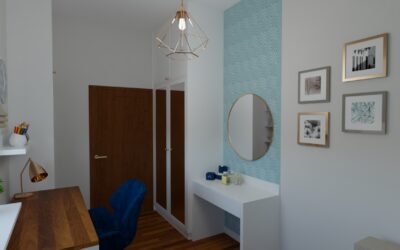 Architekt Wnętrz Warszawa ➜ Gdańsk ➜ OFERTA PROJEKTANT WNĘTRZ ➜ Mazowsze, Pomorze, Małopolska… ➜ projektant wnętrz,architekt wnętrz warszawa Pokój z geometryczną tapetą w rąby