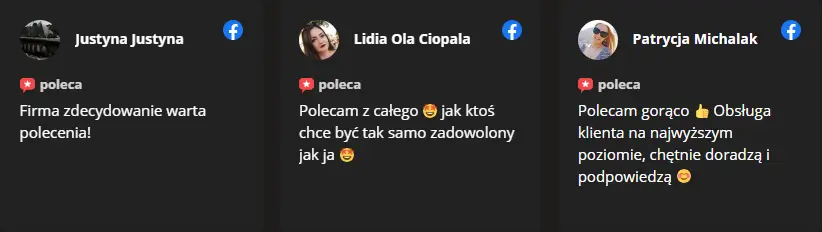 Facebook – rekomendacje klientów Małgorzata Mierzwińska – Recenzje klientów na Facebooku - cenne informacje