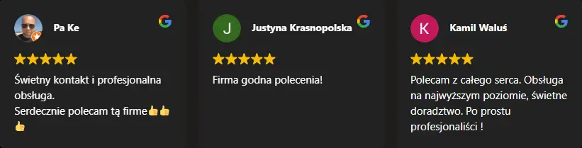 Google – rekomendacje klientów Małgorzata Mierzwińska - Recenzje klientów na Google - istotne doświadczenia